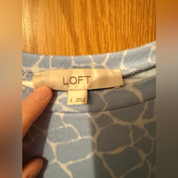 LOFT Blue Patterned Dress - Picture 3 of 5